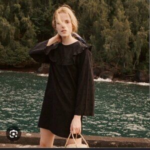 Doen Bronte Black 100% Cotton Eyelet Mini Dress